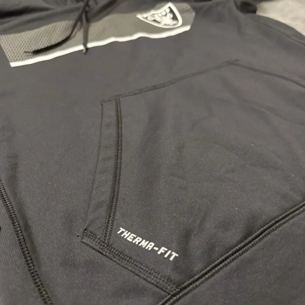 Nike Las Vegas Raiders Hoodie Mens Sz M NFL Football Therma-FIT Pullover Cold‎